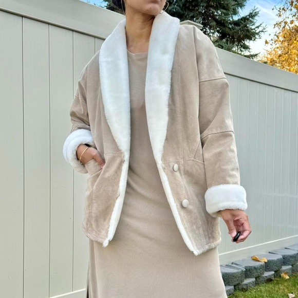 Vintage Suede + Faux Shearling Jacket - Picture 2 of 8